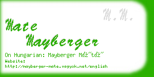 mate mayberger business card